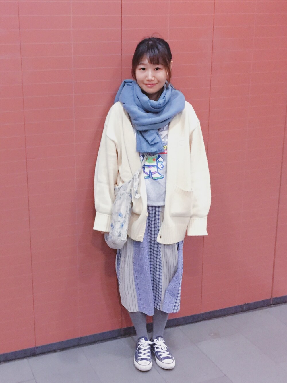 「sweater、winterlook」｜「chancechanceのアイテム（ニット/セーター、ホワイト系）」を使った、M____v____Mさん（レディース・164cm）の秋コーディネートの1枚目の写真