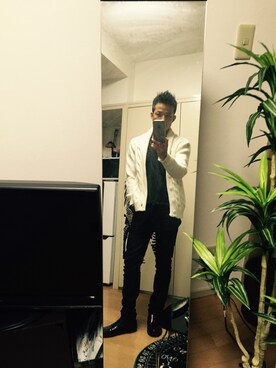 「アダムスジャグラーのアイテム（ジャケット/アウター、ホワイト系）」を使った、koujiさん（メンズ）の秋コーディネート