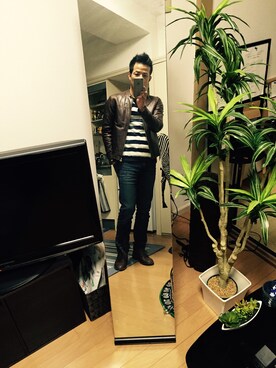 「UNIQLO（ユニクロ）のアイテム（デニムパンツ、ブルー系）」を使った、koujiさん（メンズ）の秋コーディネート