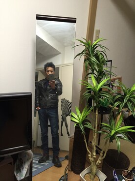 「ABAHOUSE（アバハウス）のアイテム（ライダースジャケット、ブラック系）」を使った、koujiさん（メンズ）の秋コーディネート