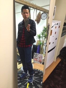 「Lee（リー）のアイテム（デニムジャケット、ブラック系）」を使った、koujiさん（メンズ）の春コーディネート