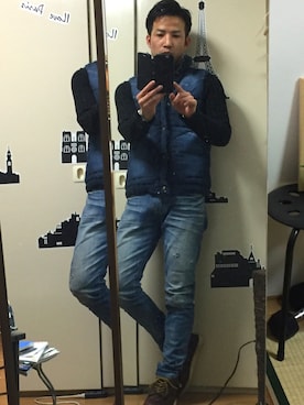 「全部アダムスジャグラーのアイテム（その他、ブルー系）」を使った、koujiさん（メンズ）の秋コーディネート