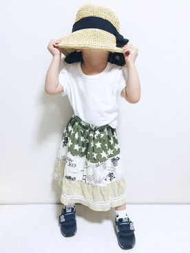 「Ray BEAMS（レイビームス）のアイテム」を使った、yuzupooonさん（キッズ・90cm）の夏コーディネート