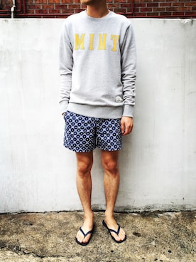 「CREWNECK」｜grossinventoryさん（メンズ・172cm）の夏コーディネート