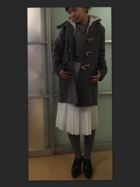 「白✖️グレー」｜MOCAさん（レディース・152cm）の冬コーディネート