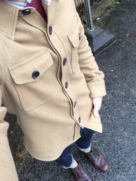 「HARE（ハレ）のアイテム（ミリタリージャケット）」を使った、Ryoさん（メンズ・164cm）の冬コーディネート