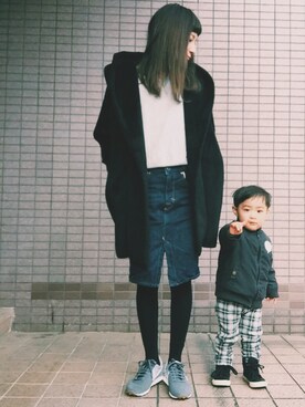 「スウェットトップス」｜「アイテム（その他アウター）」を使った、Shiho.Cさん（レディース・154cm）の冬コーディネート