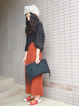 Shiho.Cさんの「WOMEN メリノブレンドリブスカート」を使ったコーディネート