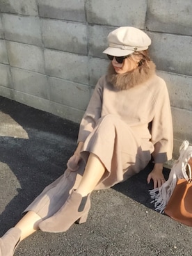 「PLAIN CLOTHING（プレーンクロージング）のアイテム（ブーツ）」を使った、911ERIKAさん（レディース・158cm）の冬コーディネート