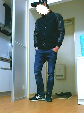 「HBNS（ハバノス）のアイテム（ジャケット/アウター）」を使った、shinzoさん（メンズ・175cm）の秋コーディネート