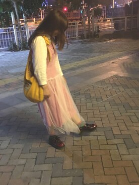 「I am I in fact...（アイアムアイインファクト）のアイテム（その他アウター）」を使った、微博：@哈吉他 さん（レディース・158cm）の春コーディネート