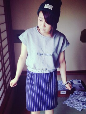 「SPIRALGIRL（スパイラルガール）のアイテム（スウェット）」を使った、Miiさん（レディース・148cm）の秋コーディネート
