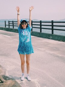 仲里依紗　RE. アツガリダイジョウブロングTシャツ　グリーン 仲里依紗RE. アツガリダイジョウブロングTシャツグリーン