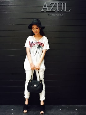 「アイテム（帽子）」を使った、ami    nakataさん（レディース・161cm）の春コーディネート