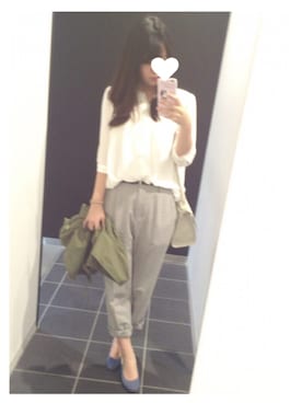 「snidel」｜「アイテム（スラックス）」を使った、chi ⑅ ❁ .°さん（レディース・154cm）の春コーディネート