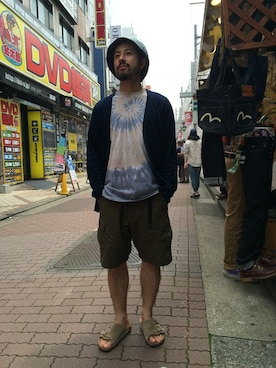 「WILD THINGS（ワイルドシングス）のアイテム（パンツ）」を使った、牛木さん（メンズ・165cm）の夏コーディネート