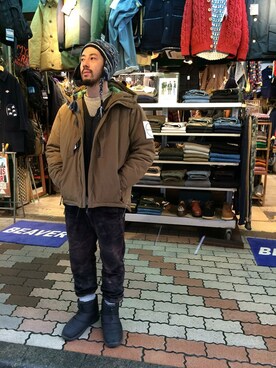 「ダウンシューズ」｜牛木さん（メンズ・165cm）の冬コーディネート
