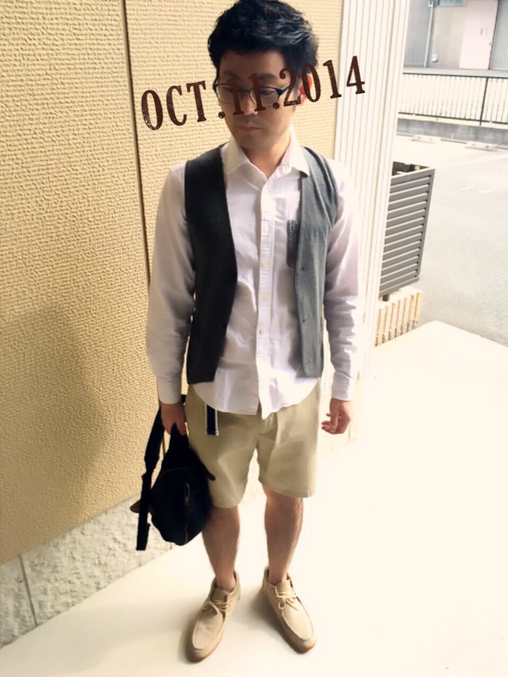 「RAGEBLUEのアイテム（シャツ/ブラウス、ホワイト系）」を使った、amuroさん（メンズ・172cm）の秋コーディネートの1枚目の写真