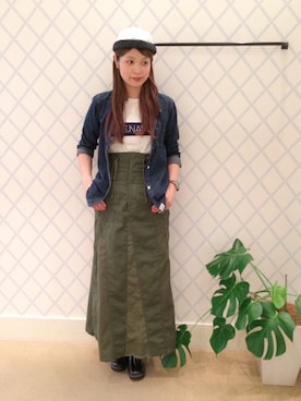 「アイテム（サンダル）」を使った、AyaMatsunagaさん（レディース・165cm）の春コーディネート