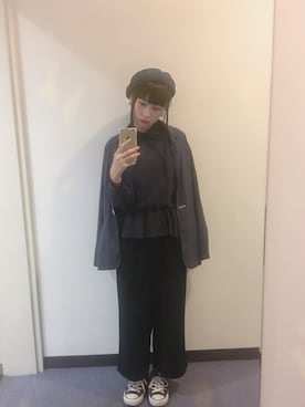 「同色コーデ」｜「アイテム（ジャケット/アウター）」を使った、aYaka。さん（レディース・157cm）の秋コーディネート