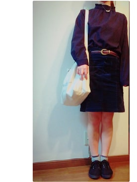 「school」｜「アイテム（アクセサリー）」を使った、#cさん（レディース・158cm）の秋コーディネート