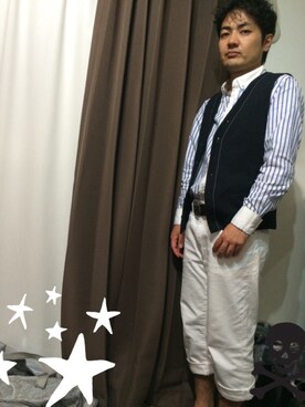 「hiromichi BY HIROMICHI NAKANO（ヒロミチ バイ ヒロミチナカノ）のアイテム（トップス）」を使った、UKSTARさん（メンズ・156cm）の秋コーディネート