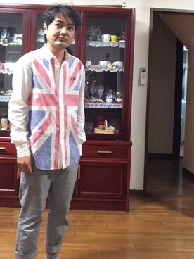 「hiromichi BY HIROMICHI NAKANO（ヒロミチ バイ ヒロミチナカノ）のアイテム（パンツ）」を使った、UKSTARさん（メンズ・156cm）の秋コーディネート