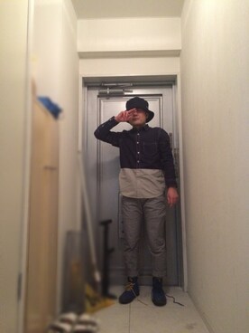 「hiromichi BY HIROMICHI NAKANO（ヒロミチ バイ ヒロミチナカノ）のアイテム（パンツ）」を使った、UKSTARさん（メンズ・156cm）の冬コーディネート