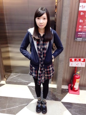 「Taichung」｜「アイテム（ブルゾン）」を使った、Emily Linさん（レディース・157cm）の冬コーディネート