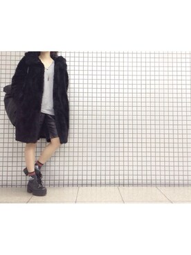 「MONKI（モンキ）のアイテム（その他アウター）」を使った、Yuko Katoさん（レディース・158cm）の冬コーディネート