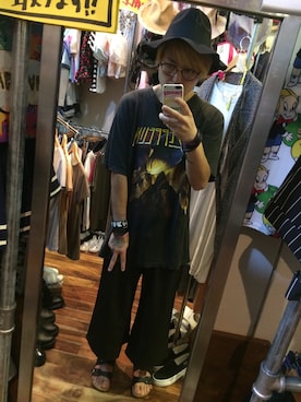 「sevens（セブンズ）のアイテム（帽子）」を使った、つちこさん（メンズ・173cm）の夏コーディネート