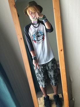 「ウッドネックレス」｜つちこさん（メンズ・173cm）の夏コーディネート