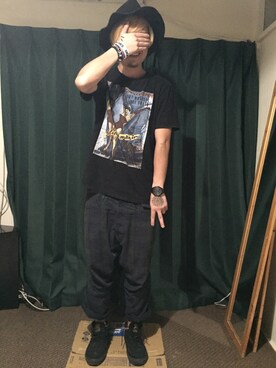 「sevens（セブンズ）のアイテム（帽子）」を使った、つちこさん（メンズ・173cm）の秋コーディネート