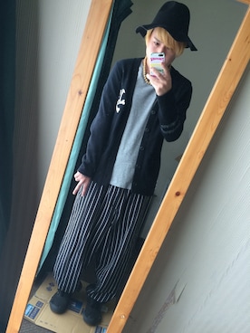 「sevens（セブンズ）のアイテム（帽子）」を使った、つちこさん（メンズ・173cm）の秋コーディネート