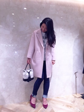 「Mila Owen（ミラオーウェン）の圧縮ガウンコート（ジャケット/アウター、その他）」を使った、kanae odaさん（レディース・158cm）の冬コーディネート