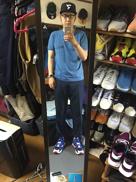 「RED KAP（レッドキャップ）のアイテム（スラックス）」を使った、necogaskeeさん（メンズ・180cm）の夏コーディネート