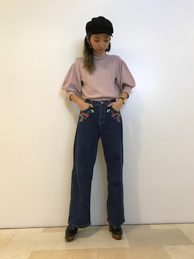 「SpRay（スプレイ）のアイテム（パンツ）」を使った、SpRay池袋PARCO店さん（レディース・165cm）の秋コーディネート