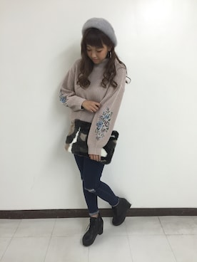 「SpRay（スプレイ）のアイテム（ハンチング/ベレー帽）」を使った、SpRay池袋PARCO店さん（レディース・163cm）の秋コーディネート