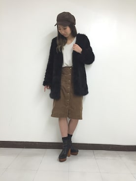「SpRay（スプレイ）のアイテム（ノーカラージャケット）」を使った、SpRay池袋PARCO店さん（レディース・165cm）の秋コーディネート