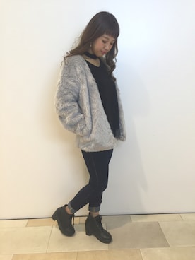 「SpRay（スプレイ）のアイテム（ノーカラージャケット）」を使った、SpRay池袋PARCO店さん（レディース・163cm）の秋コーディネート