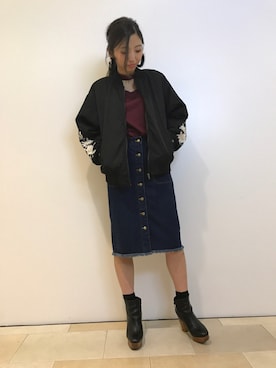 「SpRay（スプレイ）のアイテム（ブルゾン）」を使った、SpRay池袋PARCO店さん（レディース・165cm）の秋コーディネート