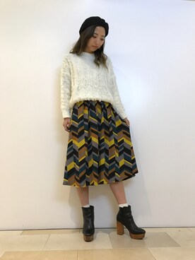 「SpRay（スプレイ）のアイテム（ハンチング/ベレー帽）」を使った、SpRay池袋PARCO店さん（レディース・165cm）の冬コーディネート