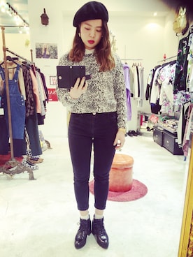 「MONKI（モンキ）のアイテム」を使った、S A Y A K Oさん（レディース・158cm）の冬コーディネート