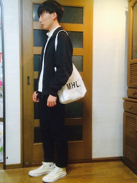 「MARGARET HOWEEL」｜び え んさん（メンズ・173cm）の冬コーディネート