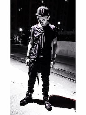 「11 by Boris Bidjan Saberi （ ボリスビジャンサベリ）のアイテム（Tシャツ/カットソー）」を使った、Bさん（メンズ・173cm）の夏コーディネート