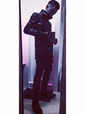 「CAROL CHRISTIAN POELL（キャロルクリスチャンポエル）のアイテム（ライダースジャケット）」を使った、Bさん（メンズ・173cm）の秋コーディネート