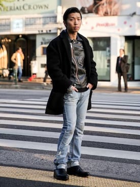 「blackmeans（ブラックミーンズ）のアイテム（ジャケット/アウター）」を使った、mare aokiさん（メンズ・172cm）の秋コーディネート