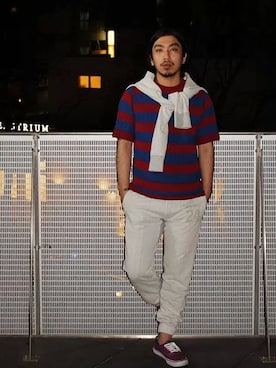 「HBNS（ハバノス）のアイテム（パンツ）」を使った、VANKERCLOSET_GOさん（メンズ・170cm）の春コーディネート