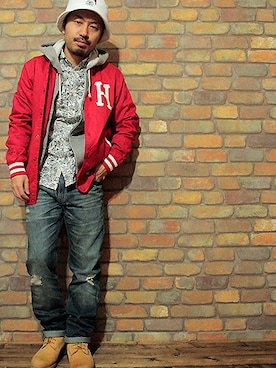 「HUF」｜「アイテム（スタジャン）」を使った、accolade_2011さん（メンズ・167cm）の秋コーディネート