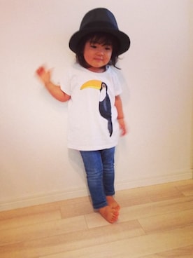 「インパクトTシャツ」｜annnna‼︎さん（キッズ・90cm）の冬コーディネート